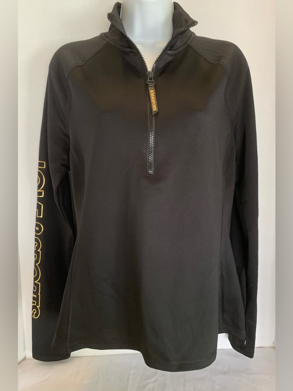 Love&sport Black 1/4 Zip Pullover athletic long sleeve shirt medium